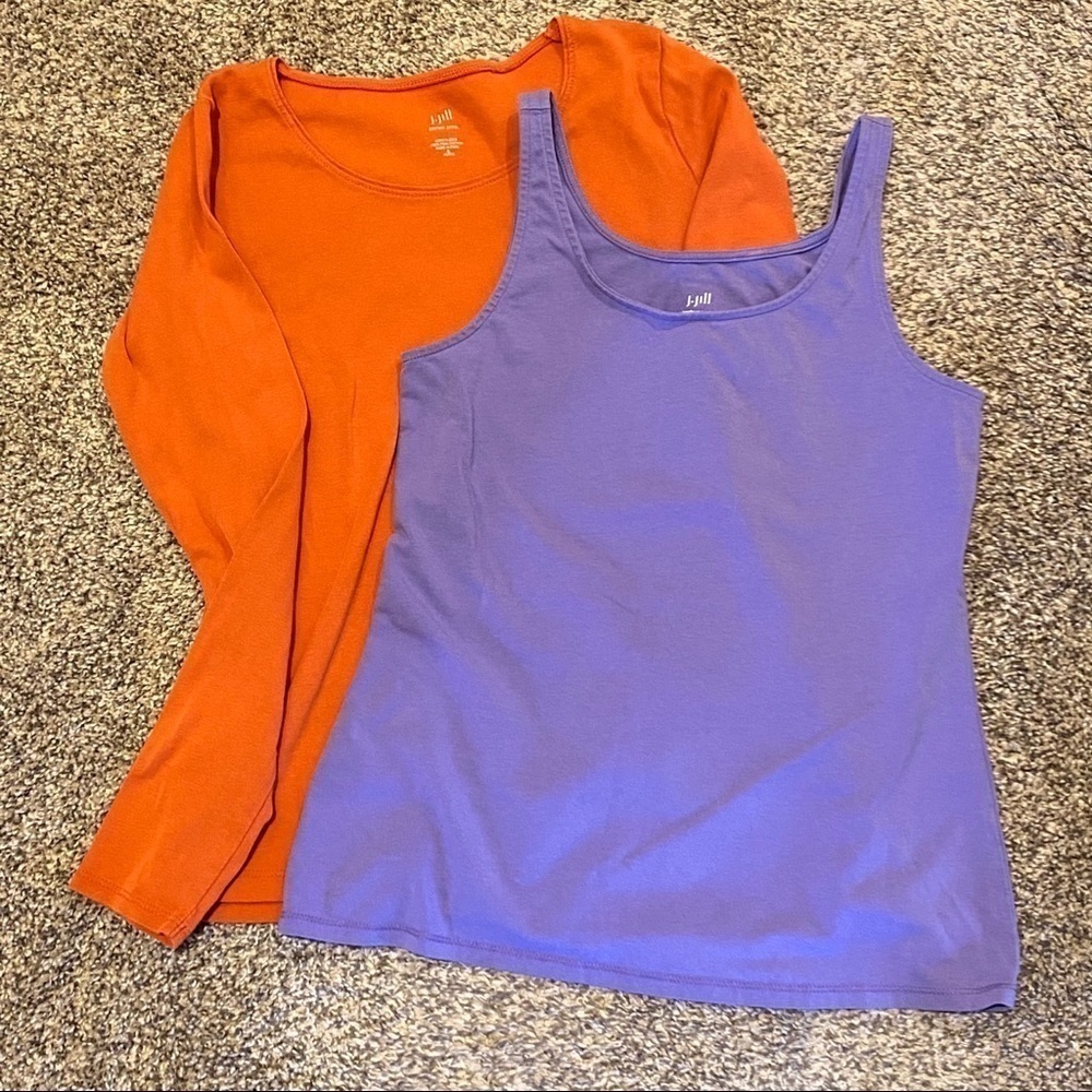 J Jill 2 Tops Bundle Orange Purple Sz Small - Picture 8 of 8